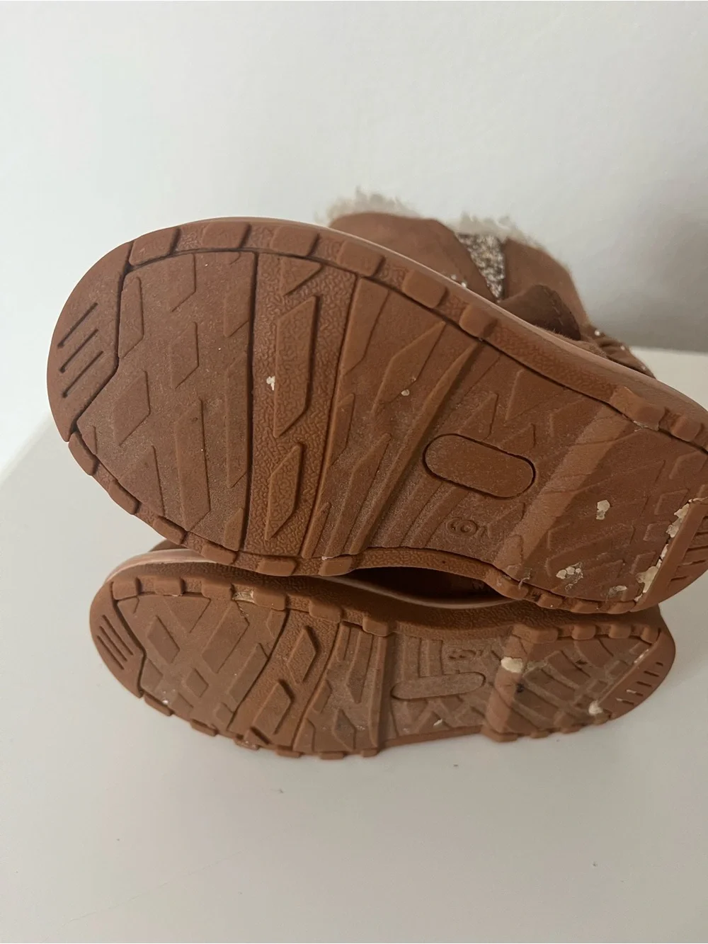 PAWZ Brown Kids Fleece-Lined Winter Boots with Pom Detail
